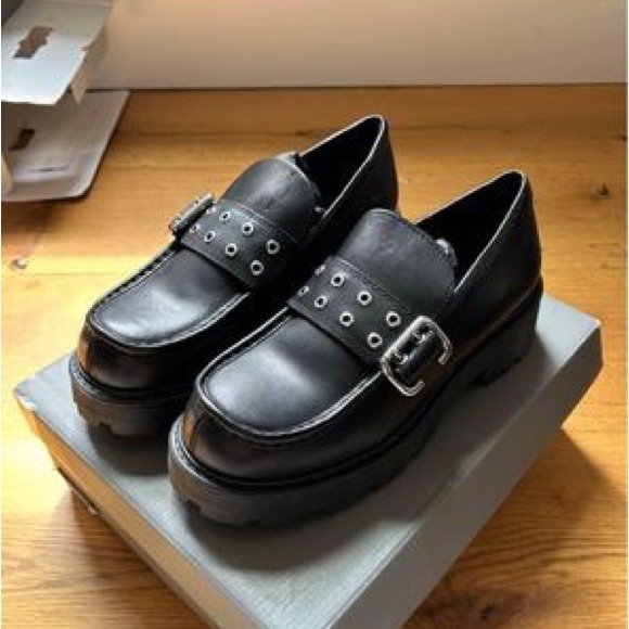 VAGABOND Cosmo 2.0 Platform Loafers — Black with Buckle— USA size 8 (EU 39). - Picture 1 of 4